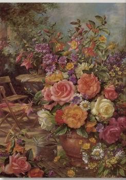 Floral, beautiful classical still life of flowers.081, unknow artist